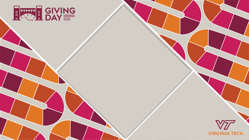 An image of a colorful colorful game board and the Giving Day at Virginia Tech logo.